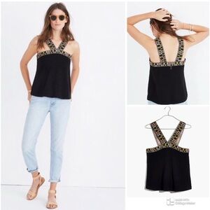 Madewell embroidered knit swing tank sweater